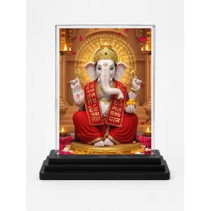 Lord Ganesha Acrylic Car Dashboard Showpiece | Double-Sided Lord Ganesha Photo Stand | 3 X 4 Inch Photo | Transparent Acrylic Frame With Black Base | Car Dashboard, Office & Table Decor (F71113) Lord Ganesha Acrylic Car Dashboard Showpiece | Double-Sided Lord Ganesha Photo Stand | 3 X 4 Inch Photo | Transparent Acrylic Frame With Black Base | Car Dashboard, Office & Table Decor (F71113)