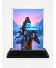 Lord Shiva Acrylic Car Dashboard Showpiece | Double-Sided Lord Shiva Photo Stand | 3 X 4 Inch Photo | Transparent Acrylic Frame With Black Base | Car Dashboard, Office & Table Decor (F71114)