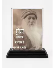 Osho Rajneesh Acrylic Car Dashboard Showpiece | Double-Sided Osho Rajneesh Photo Stand | 3 X 4 Inch Photo | Transparent Acrylic Frame With Black Base | Car Dashboard, Office & Table Decor (F71128)