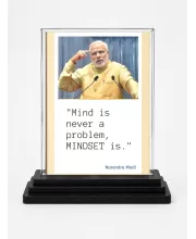 Narendra Modi Acrylic Car Dashboard Showpiece | Double-Sided Narendra Modi Photo Stand | 3 X 4 Inch Photo | Transparent Acrylic Frame With Black Base | Car Dashboard, Office & Table Decor (F71132)
