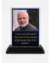 Narendra Modi Acrylic Car Dashboard Showpiece | Double-Sided Narendra Modi Photo Stand | 3 X 4 Inch Photo | Transparent Acrylic Frame With Black Base | Car Dashboard, Office & Table Decor (F71134)