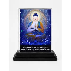 Gautama Buddha Acrylic Car Dashboard Showpiece | Double-Sided Gautama Buddha Photo Stand | 3 X 4 Inch Photo | Transparent Acrylic Frame With Black Base | Car Dashboard, Office & Table Decor (F71145) Gautama Buddha Acrylic Car Dashboard Showpiece | Double-Sided Gautama Buddha Photo Stand | 3 X 4 Inch Photo | Transparent Acrylic Frame With Black Base | Car Dashboard, Office & Table Decor (F71145)