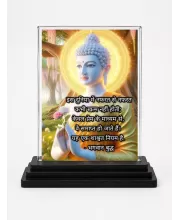 Gautama Buddha Acrylic Car Dashboard Showpiece | Double-Sided Gautama Buddha Photo Stand | 3 X 4 Inch Photo | Transparent Acrylic Frame With Black Base | Car Dashboard, Office & Table Decor (F71169)