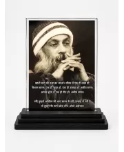 Osho Rajneesh Acrylic Car Dashboard Showpiece | Double-Sided Osho Rajneesh Photo Stand | 3 X 4 Inch Photo | Transparent Acrylic Frame With Black Base | Car Dashboard, Office & Table Decor (F71188)