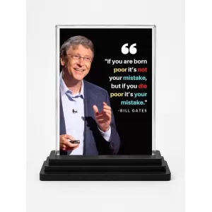Bill Gates Acrylic Car Dashboard Showpiece | Double-Sided Bill Gates Photo Stand | 3 X 4 Inch Photo | Transparent Acrylic Frame With Black Base | Car Dashboard, Office & Table Decor (F71200) Bill Gates Acrylic Car Dashboard Showpiece | Double-Sided Bill Gates Photo Stand | 3 X 4 Inch Photo | Transparent Acrylic Frame With Black Base | Car Dashboard, Office & Table Decor (F71200)