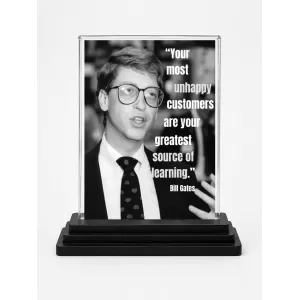 Bill Gates Acrylic Car Dashboard Showpiece | Double-Sided Bill Gates Photo Stand | 3 X 4 Inch Photo | Transparent Acrylic Frame With Black Base | Car Dashboard, Office & Table Decor (F71202) Bill Gates Acrylic Car Dashboard Showpiece | Double-Sided Bill Gates Photo Stand | 3 X 4 Inch Photo | Transparent Acrylic Frame With Black Base | Car Dashboard, Office & Table Decor (F71202)