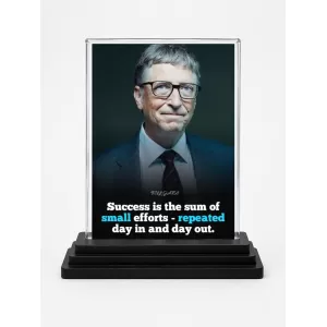Bill Gates Acrylic Car Dashboard Showpiece | Double-Sided Bill Gates Photo Stand | 3 X 4 Inch Photo | Transparent Acrylic Frame With Black Base | Car Dashboard, Office & Table Decor (F71204) Bill Gates Acrylic Car Dashboard Showpiece | Double-Sided Bill Gates Photo Stand | 3 X 4 Inch Photo | Transparent Acrylic Frame With Black Base | Car Dashboard, Office & Table Decor (F71204)