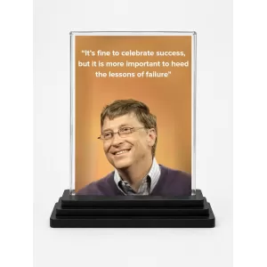 Bill Gates Acrylic Car Dashboard Showpiece | Double-Sided Bill Gates Photo Stand | 3 X 4 Inch Photo | Transparent Acrylic Frame With Black Base | Car Dashboard, Office & Table Decor (F71209) Bill Gates Acrylic Car Dashboard Showpiece | Double-Sided Bill Gates Photo Stand | 3 X 4 Inch Photo | Transparent Acrylic Frame With Black Base | Car Dashboard, Office & Table Decor (F71209)