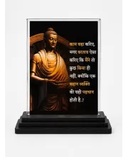Gautama Buddha Acrylic Car Dashboard Showpiece | Double-Sided Gautama Buddha Photo Stand | 3 X 4 Inch Photo | Transparent Acrylic Frame With Black Base | Car Dashboard, Office & Table Decor (F71226)