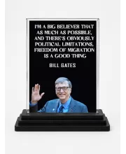 Bill Gates Acrylic Car Dashboard Showpiece | Double-Sided Bill Gates Photo Stand | 3 X 4 Inch Photo | Transparent Acrylic Frame With Black Base | Car Dashboard, Office & Table Decor (F71250)