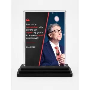 Bill Gates Acrylic Car Dashboard Showpiece | Double-Sided Bill Gates Photo Stand | 3 X 4 Inch Photo | Transparent Acrylic Frame With Black Base | Car Dashboard, Office & Table Decor (F71252) Bill Gates Acrylic Car Dashboard Showpiece | Double-Sided Bill Gates Photo Stand | 3 X 4 Inch Photo | Transparent Acrylic Frame With Black Base | Car Dashboard, Office & Table Decor (F71252)