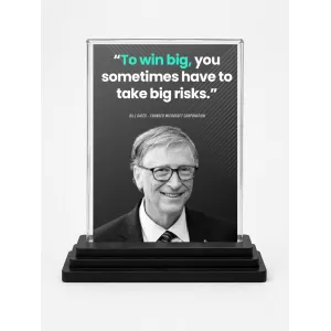 Bill Gates Acrylic Car Dashboard Showpiece | Double-Sided Bill Gates Photo Stand | 3 X 4 Inch Photo | Transparent Acrylic Frame With Black Base | Car Dashboard, Office & Table Decor (F71254) Bill Gates Acrylic Car Dashboard Showpiece | Double-Sided Bill Gates Photo Stand | 3 X 4 Inch Photo | Transparent Acrylic Frame With Black Base | Car Dashboard, Office & Table Decor (F71254)