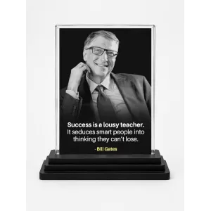 Bill Gates Acrylic Car Dashboard Showpiece | Double-Sided Bill Gates Photo Stand | 3 X 4 Inch Photo | Transparent Acrylic Frame With Black Base | Car Dashboard, Office & Table Decor (F71256) Bill Gates Acrylic Car Dashboard Showpiece | Double-Sided Bill Gates Photo Stand | 3 X 4 Inch Photo | Transparent Acrylic Frame With Black Base | Car Dashboard, Office & Table Decor (F71256)