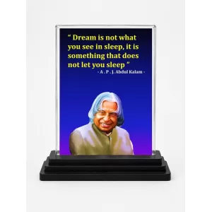 A. P. J. Abdul Kalam Acrylic Car Dashboard Showpiece | Double-Sided A. P. J. Abdul Kalam Photo Stand | 3 X 4 Inch Photo | Transparent Acrylic Frame With Black Base | Car Dashboard, Office & Table Decor (F71264) A. P. J. Abdul Kalam Acrylic Car Dashboard Showpiece | Double-Sided A. P. J. Abdul Kalam Photo Stand | 3 X 4 Inch Photo | Transparent Acrylic Frame With Black Base | Car Dashboard, Office & Table Decor (F71264)
