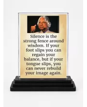 Abdul Kalam Acrylic Car Dashboard Showpiece | Double-Sided Abdul Kalam Photo Stand | 3 X 4 Inch Photo | Transparent Acrylic Frame With Black Base | Car Dashboard, Office & Table Decor (F71267)