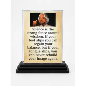 Abdul Kalam Acrylic Car Dashboard Showpiece | Double-Sided Abdul Kalam Photo Stand | 3 X 4 Inch Photo | Transparent Acrylic Frame With Black Base | Car Dashboard, Office & Table Decor (F71267)