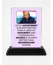Abdul Kalam Acrylic Car Dashboard Showpiece | Double-Sided Abdul Kalam Photo Stand | 3 X 4 Inch Photo | Transparent Acrylic Frame With Black Base | Car Dashboard, Office & Table Decor (F71269)