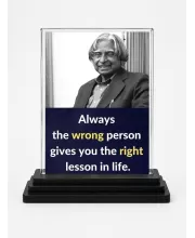 Abdul Kalam Acrylic Car Dashboard Showpiece | Double-Sided Abdul Kalam Photo Stand | 3 X 4 Inch Photo | Transparent Acrylic Frame With Black Base | Car Dashboard, Office & Table Decor (F71276)