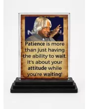 Abdul Kalam Acrylic Car Dashboard Showpiece | Double-Sided Abdul Kalam Photo Stand | 3 X 4 Inch Photo | Transparent Acrylic Frame With Black Base | Car Dashboard, Office & Table Decor (F71277)
