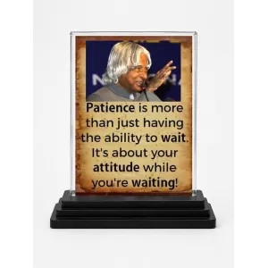 Abdul Kalam Acrylic Car Dashboard Showpiece | Double-Sided Abdul Kalam Photo Stand | 3 X 4 Inch Photo | Transparent Acrylic Frame With Black Base | Car Dashboard, Office & Table Decor (F71277)