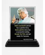 Abdul Kalam Acrylic Car Dashboard Showpiece | Double-Sided Abdul Kalam Photo Stand | 3 X 4 Inch Photo | Transparent Acrylic Frame With Black Base | Car Dashboard, Office & Table Decor (F71278)