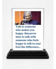 Abdul Kalam Acrylic Car Dashboard Showpiece | Double-Sided Abdul Kalam Photo Stand | 3 X 4 Inch Photo | Transparent Acrylic Frame With Black Base | Car Dashboard, Office & Table Decor (F71281)