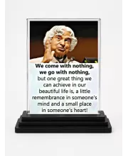 Abdul Kalam Acrylic Car Dashboard Showpiece | Double-Sided Abdul Kalam Photo Stand | 3 X 4 Inch Photo | Transparent Acrylic Frame With Black Base | Car Dashboard, Office & Table Decor (F71282)