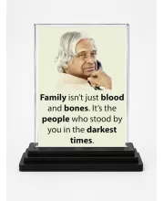 Abdul Kalam Acrylic Car Dashboard Showpiece | Double-Sided Abdul Kalam Photo Stand | 3 X 4 Inch Photo | Transparent Acrylic Frame With Black Base | Car Dashboard, Office & Table Decor (F71284)