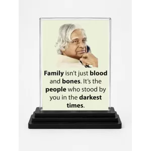 Abdul Kalam Acrylic Car Dashboard Showpiece | Double-Sided Abdul Kalam Photo Stand | 3 X 4 Inch Photo | Transparent Acrylic Frame With Black Base | Car Dashboard, Office & Table Decor (F71284)