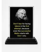 Abdul Kalam Acrylic Car Dashboard Showpiece | Double-Sided Abdul Kalam Photo Stand | 3 X 4 Inch Photo | Transparent Acrylic Frame With Black Base | Car Dashboard, Office & Table Decor (F71286)