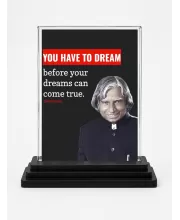 Abdul Kalam Acrylic Car Dashboard Showpiece | Double-Sided Abdul Kalam Photo Stand | 3 X 4 Inch Photo | Transparent Acrylic Frame With Black Base | Car Dashboard, Office & Table Decor (F71287)