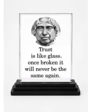 Abdul Kalam Acrylic Car Dashboard Showpiece | Double-Sided Abdul Kalam Photo Stand | 3 X 4 Inch Photo | Transparent Acrylic Frame With Black Base | Car Dashboard, Office & Table Decor (F71292)