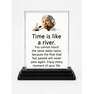 Abdul Kalam Acrylic Car Dashboard Showpiece | Double-Sided Abdul Kalam Photo Stand | 3 X 4 Inch Photo | Transparent Acrylic Frame With Black Base | Car Dashboard, Office & Table Decor (F71296)