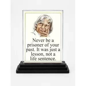 Abdul Kalam Acrylic Car Dashboard Showpiece | Double-Sided Abdul Kalam Photo Stand | 3 X 4 Inch Photo | Transparent Acrylic Frame With Black Base | Car Dashboard, Office & Table Decor (F71300)