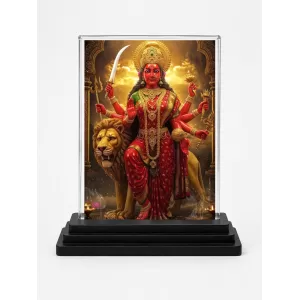 Durga Acrylic Car Dashboard Showpiece | Double-Sided Durga Photo Stand | 3 X 4 Inch Photo | Transparent Acrylic Frame With Black Base | Car Dashboard, Office & Table Decor (F71304) Durga Acrylic Car Dashboard Showpiece | Double-Sided Durga Photo Stand | 3 X 4 Inch Photo | Transparent Acrylic Frame With Black Base | Car Dashboard, Office & Table Decor (F71304)