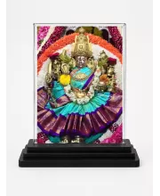Lord Ganesha Acrylic Car Dashboard Showpiece | Double-Sided Lord Ganesha Photo Stand | 3 X 4 Inch Photo | Transparent Acrylic Frame With Black Base | Car Dashboard, Office & Table Decor (F71311)