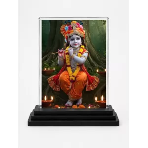 Krishna Acrylic Car Dashboard Showpiece | Double-Sided Krishna Photo Stand | 3 X 4 Inch Photo | Transparent Acrylic Frame With Black Base | Car Dashboard, Office & Table Decor (F71313) Krishna Acrylic Car Dashboard Showpiece | Double-Sided Krishna Photo Stand | 3 X 4 Inch Photo | Transparent Acrylic Frame With Black Base | Car Dashboard, Office & Table Decor (F71313)