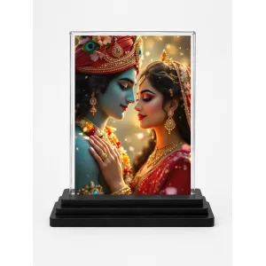 Radha Krishna Acrylic Car Dashboard Showpiece | Double-Sided Radha Krishna Photo Stand | 3 X 4 Inch Photo | Transparent Acrylic Frame With Black Base | Car Dashboard, Office & Table Decor (F71318) Radha Krishna Acrylic Car Dashboard Showpiece | Double-Sided Radha Krishna Photo Stand | 3 X 4 Inch Photo | Transparent Acrylic Frame With Black Base | Car Dashboard, Office & Table Decor (F71318)
