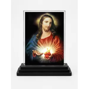Jesus Christ Acrylic Car Dashboard Showpiece | Double-Sided Jesus Christ Photo Stand | 3 X 4 Inch Photo | Transparent Acrylic Frame With Black Base | Car Dashboard, Office & Table Decor (F71320) Jesus Christ Acrylic Car Dashboard Showpiece | Double-Sided Jesus Christ Photo Stand | 3 X 4 Inch Photo | Transparent Acrylic Frame With Black Base | Car Dashboard, Office & Table Decor (F71320)