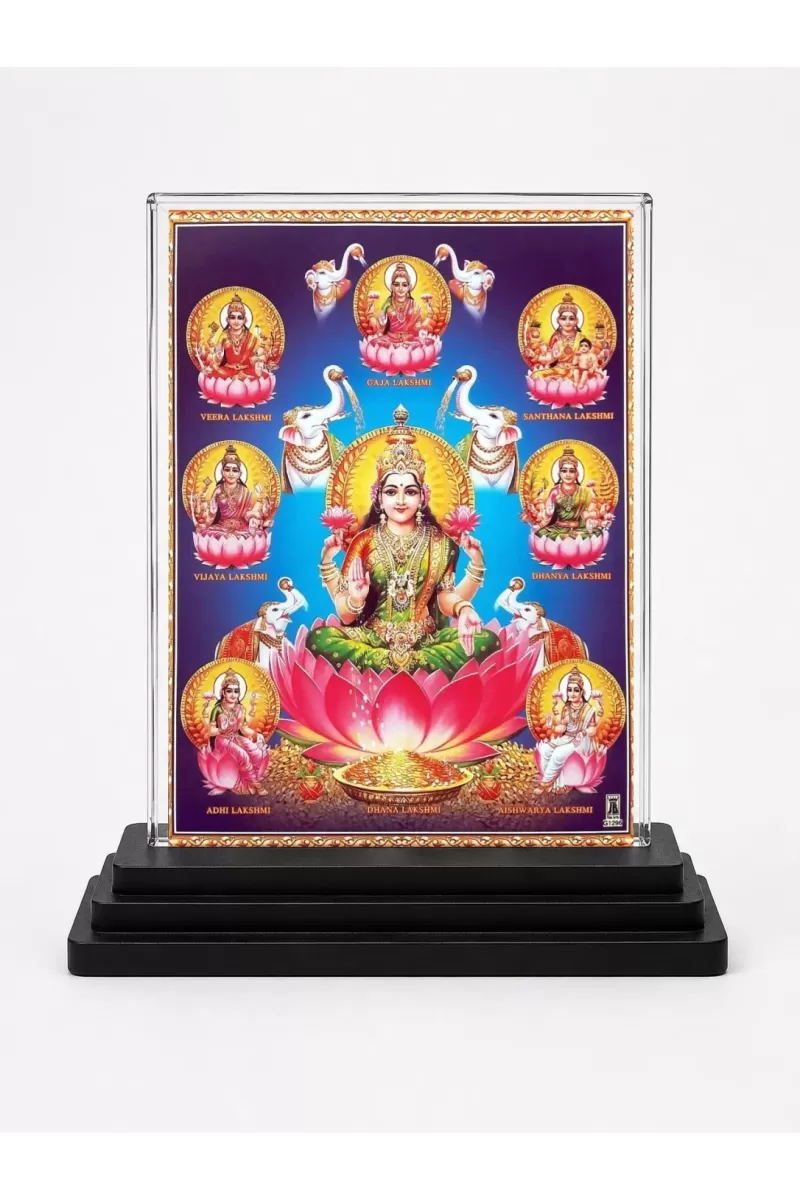 Dhanya Lord Ganesha Acrylic Car Dashboard Showpiece | Double-Sided Dhanya Lord Ganesha Photo Stand | 3 X 4 Inch Photo | Transparent Acrylic Frame With Black Base | Car Dashboard, Office & Table Decor (F71321)