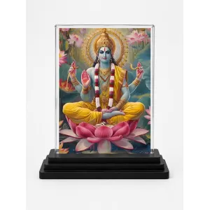 Shree Vishnu Acrylic Car Dashboard Showpiece | Double-Sided Shree Vishnu Photo Stand | 3 X 4 Inch Photo | Transparent Acrylic Frame With Black Base | Car Dashboard, Office & Table Decor (F71327) Shree Vishnu Acrylic Car Dashboard Showpiece | Double-Sided Shree Vishnu Photo Stand | 3 X 4 Inch Photo | Transparent Acrylic Frame With Black Base | Car Dashboard, Office & Table Decor (F71327)