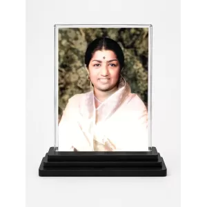 Lata Mangeshkar Acrylic Car Dashboard Showpiece | Double-Sided Lata Mangeshkar Photo Stand | 3 X 4 Inch Photo | Transparent Acrylic Frame With Black Base | Car Dashboard, Office & Table Decor (F71328) Lata Mangeshkar Acrylic Car Dashboard Showpiece | Double-Sided Lata Mangeshkar Photo Stand | 3 X 4 Inch Photo | Transparent Acrylic Frame With Black Base | Car Dashboard, Office & Table Decor (F71328)
