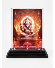 LordLord Ganesha Acrylic Car Dashboard Showpiece | Double-Sided LordLord Ganesha Photo Stand | 3 X 4 Inch Photo | Transparent Acrylic Frame With Black Base | Car Dashboard, Office & Table Decor (F71329)
