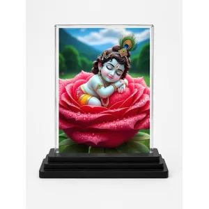 Lord Shree Krishna Acrylic Car Dashboard Showpiece | Double-Sided Lord Shree Krishna Photo Stand | 3 X 4 Inch Photo | Transparent Acrylic Frame With Black Base | Car Dashboard, Office & Table Decor (F71338) Lord Shree Krishna Acrylic Car Dashboard Showpiece | Double-Sided Lord Shree Krishna Photo Stand | 3 X 4 Inch Photo | Transparent Acrylic Frame With Black Base | Car Dashboard, Office & Table Decor (F71338)