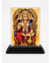 Hanuman Acrylic Car Dashboard Showpiece | Double-Sided Hanuman Photo Stand | 3 X 4 Inch Photo | Transparent Acrylic Frame With Black Base | Car Dashboard, Office & Table Decor (F71341)