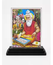 Valmiki Acrylic Car Dashboard Showpiece | Double-Sided Valmiki Photo Stand | 3 X 4 Inch Photo | Transparent Acrylic Frame With Black Base | Car Dashboard, Office & Table Decor (F71348)