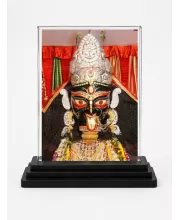 Goddess Kali Acrylic Car Dashboard Showpiece | Double-Sided Goddess Kali Photo Stand | 3 X 4 Inch Photo | Transparent Acrylic Frame With Black Base | Car Dashboard, Office & Table Decor (F71353)