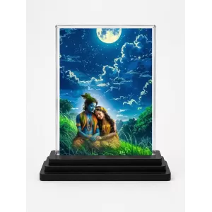 Radha Krishna Acrylic Car Dashboard Showpiece | Double-Sided Radha Krishna Photo Stand | 3 X 4 Inch Photo | Transparent Acrylic Frame With Black Base | Car Dashboard, Office & Table Decor (F71355) Radha Krishna Acrylic Car Dashboard Showpiece | Double-Sided Radha Krishna Photo Stand | 3 X 4 Inch Photo | Transparent Acrylic Frame With Black Base | Car Dashboard, Office & Table Decor (F71355)