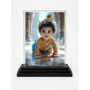 Krishna Acrylic Car Dashboard Showpiece | Double-Sided Krishna Photo Stand | 3 X 4 Inch Photo | Transparent Acrylic Frame With Black Base | Car Dashboard, Office & Table Decor (F71362) Krishna Acrylic Car Dashboard Showpiece | Double-Sided Krishna Photo Stand | 3 X 4 Inch Photo | Transparent Acrylic Frame With Black Base | Car Dashboard, Office & Table Decor (F71362)