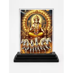 Lord Surya Acrylic Car Dashboard Showpiece | Double-Sided Lord Surya Photo Stand | 3 X 4 Inch Photo | Transparent Acrylic Frame With Black Base | Car Dashboard, Office & Table Decor (F71363) Lord Surya Acrylic Car Dashboard Showpiece | Double-Sided Lord Surya Photo Stand | 3 X 4 Inch Photo | Transparent Acrylic Frame With Black Base | Car Dashboard, Office & Table Decor (F71363)